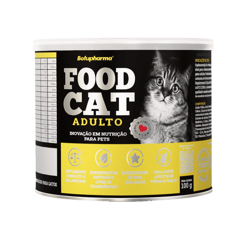 FOOD CAT ADULTO 100G NUTRIÇÃO PARA GATOS ADULTOS FOOD CAT ADULTO 100G NUTRIÇÃO PARA GATOS ADULTOS
